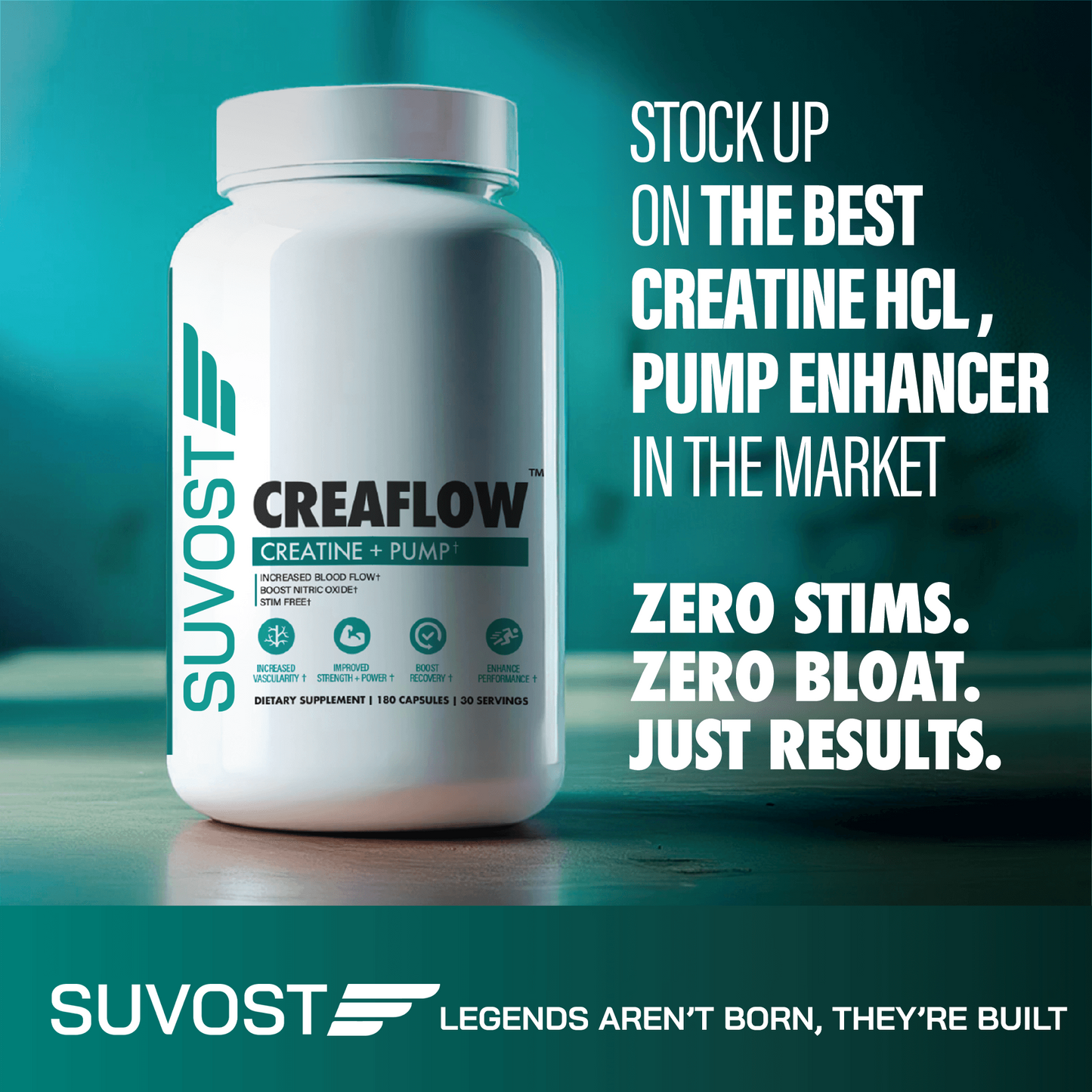 Suvost Creaflow - Creatine + Pump Capsules